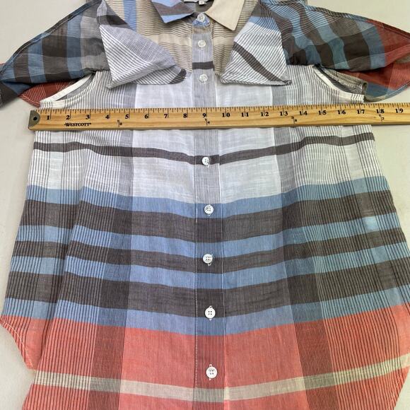 Sea New York Plaid Ruffle Off The Shoulder Blouse Women's size 2 - Picture 11 of 12